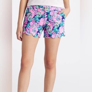 Lilly Pulitzer Buttercup Knit Short Oyster Bay Navy Gold NWT Women's Size 4